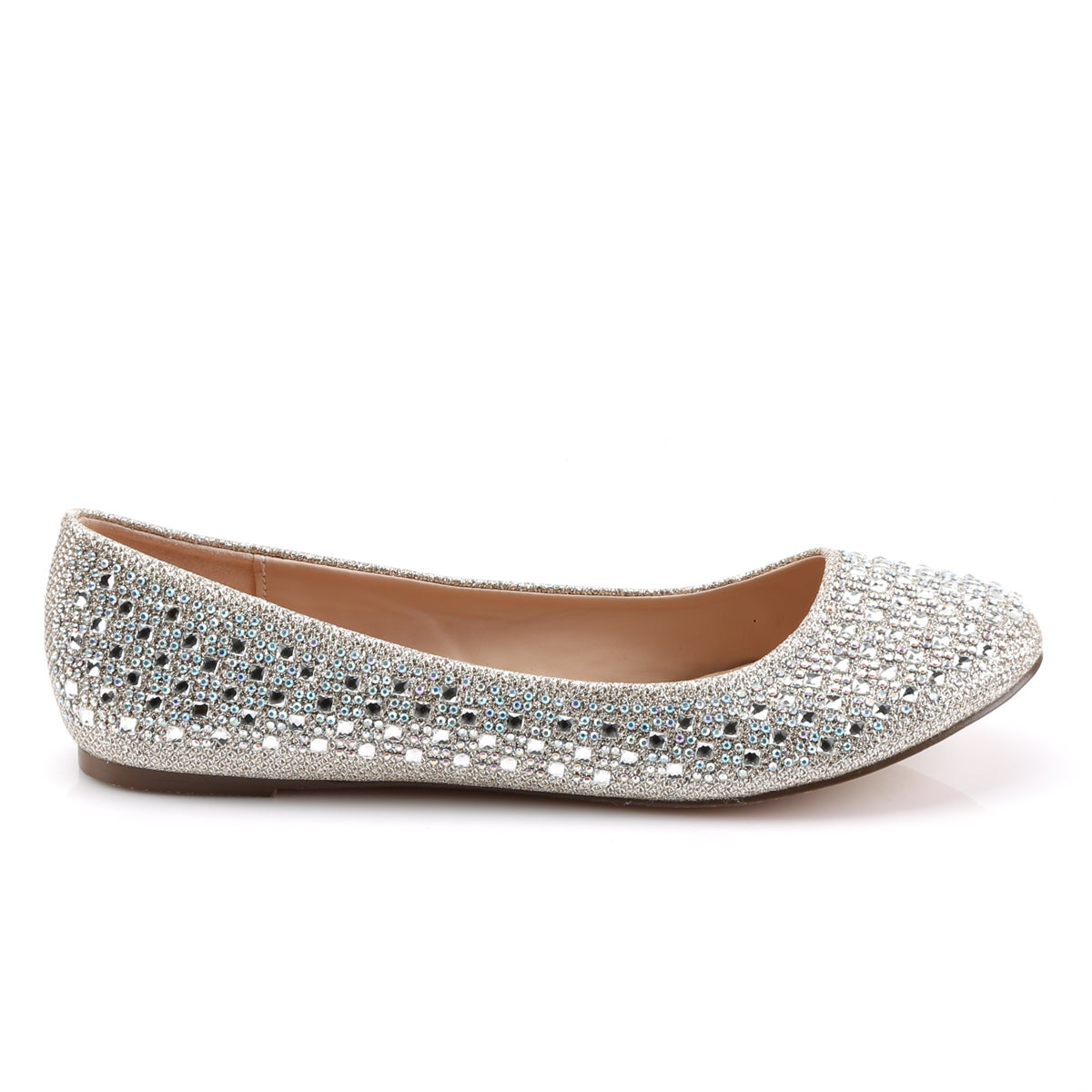 Fabulicious Pompe da donna TREAT-06 tessuto di maglia glitter nudo