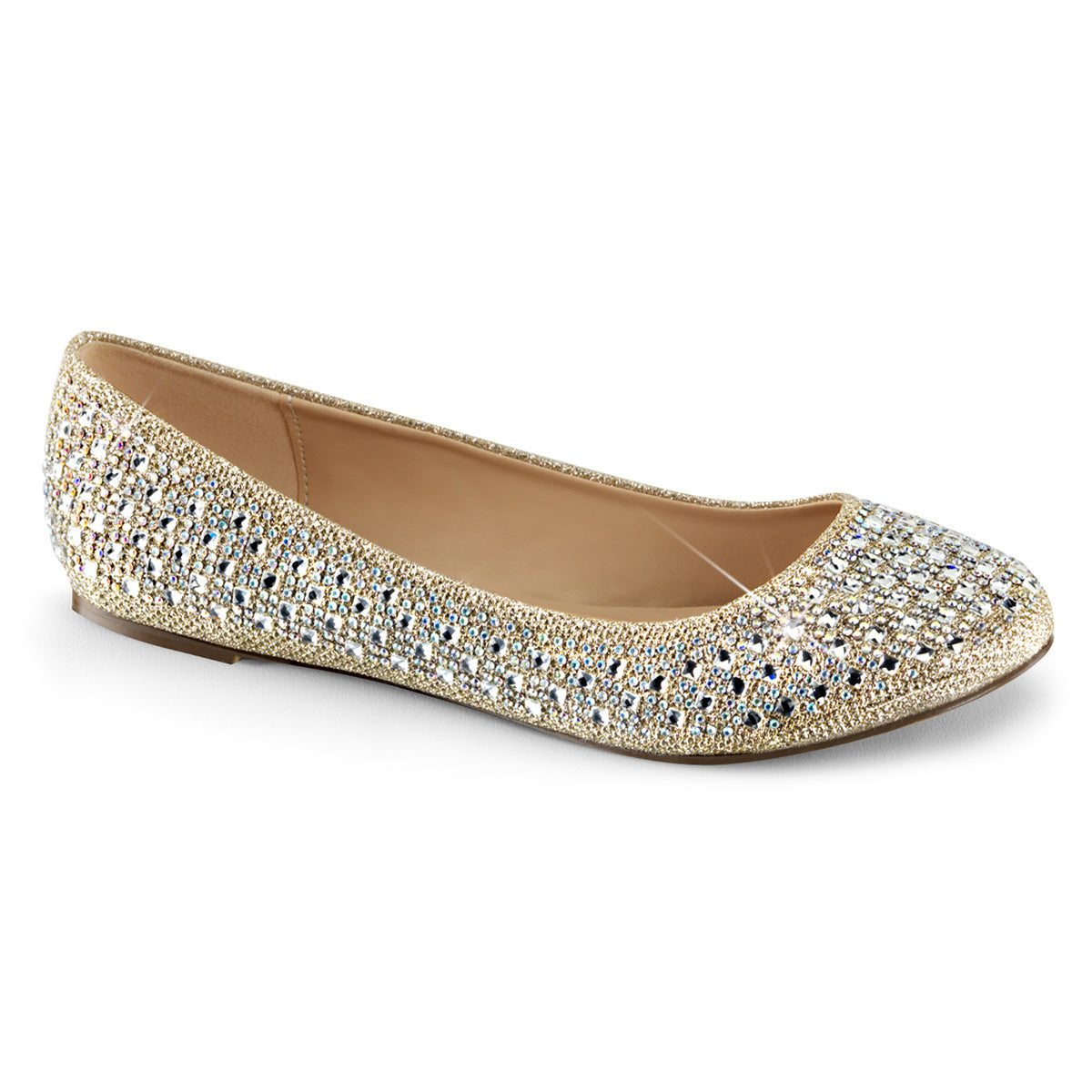 Fabulicious Pompe da donna TREAT-06 tessuto di maglia glitter nudo