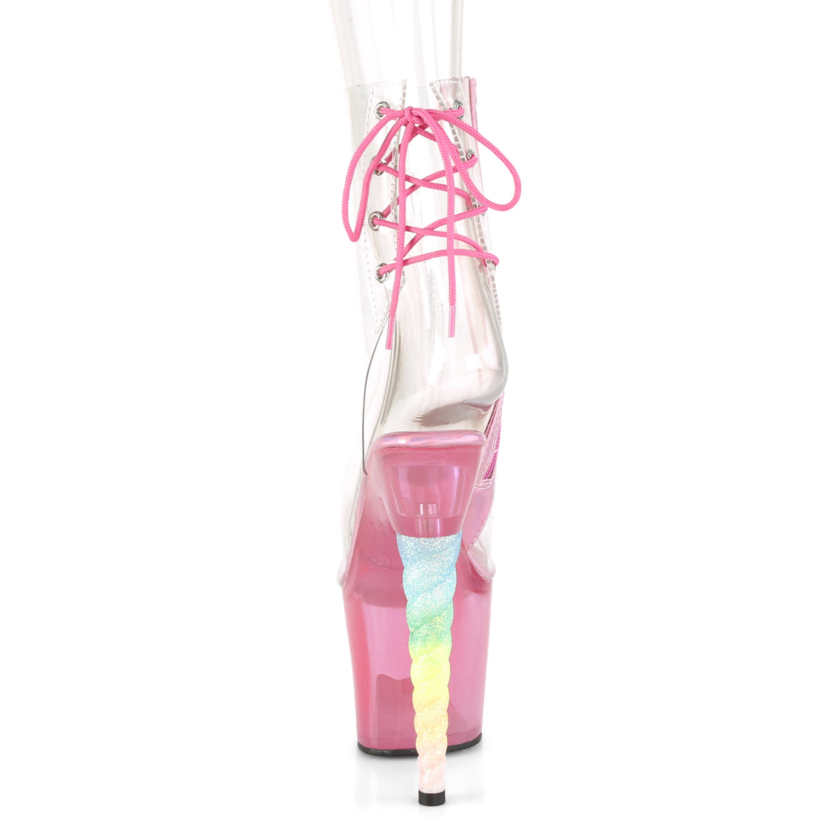 Pleaser Stivaletti da donna unicorn-1018C CLR / Bubble Gum Pink Tinted
