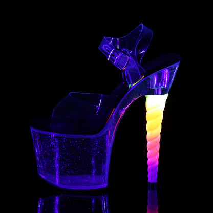 Pleaser Womens Sandals UNICORN-708MG Clr-Blk/Clr