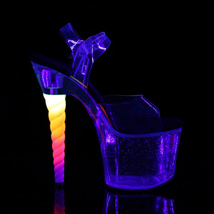 Pleaser Womens Sandals UNICORN-708MG Clr-Blk/Clr