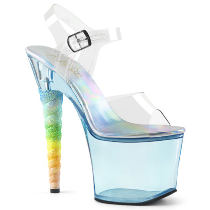 Pleaser Sandali da donna Unicorn-708T CLR / BABLE BLU TINTED