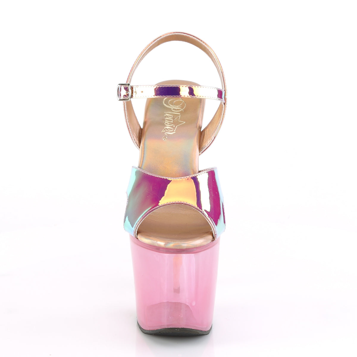 Pleaser Sandali da donna Unicorn-711T Pink Shifting TPU / Bubble Gum Pink Tinted