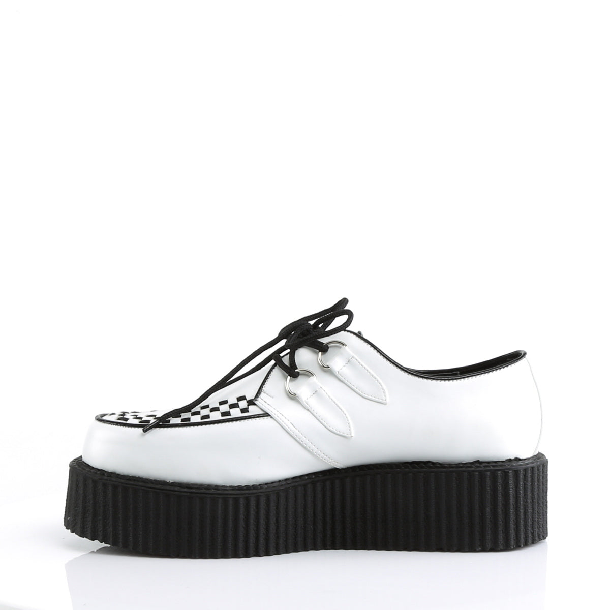 DemoniaCult Scarpa bassa maschile V-CREEPER-502 pelle vegana WHT
