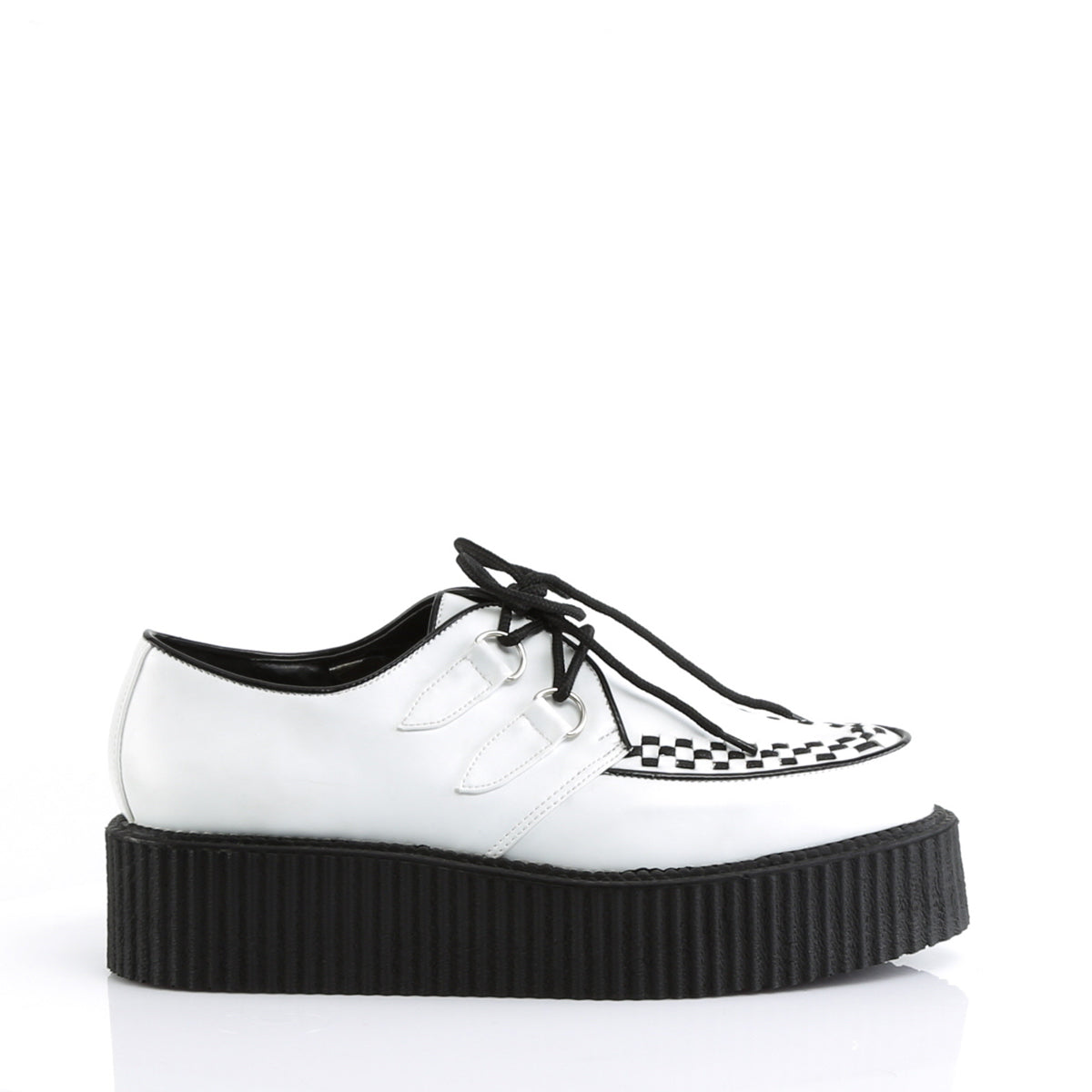 DemoniaCult Scarpa bassa maschile V-CREEPER-502 pelle vegana WHT