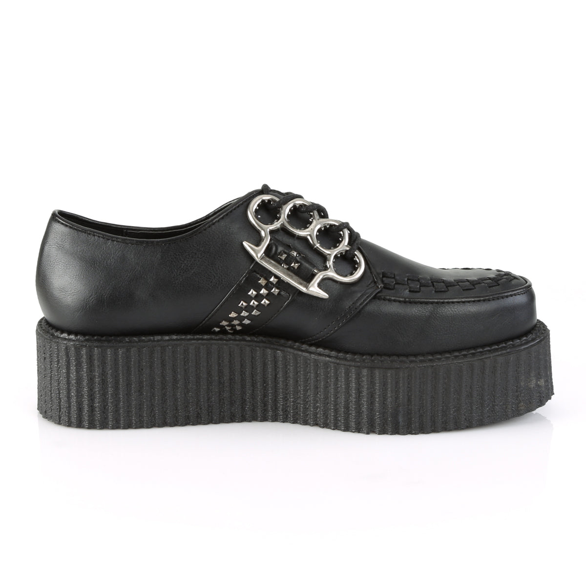 DemoniaCult Scarpa bassa maschile V-CREEPER-516 pelle vegana BLK
