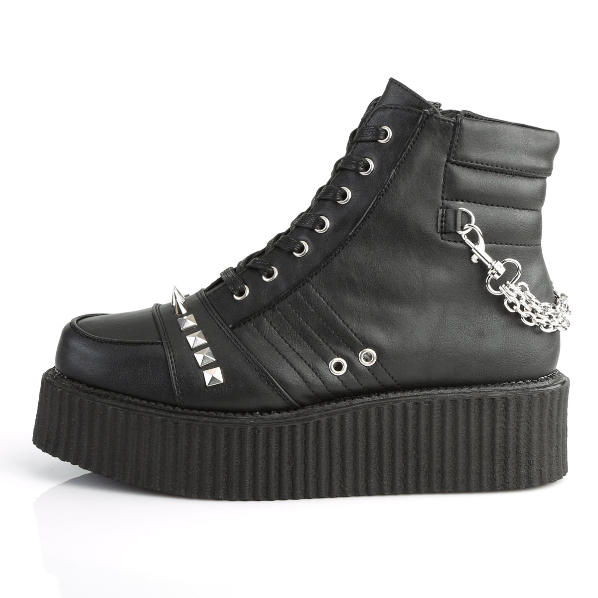 DemoniaCult Scarpa bassa maschile V-CREEPER-565 pelle vegana BLK
