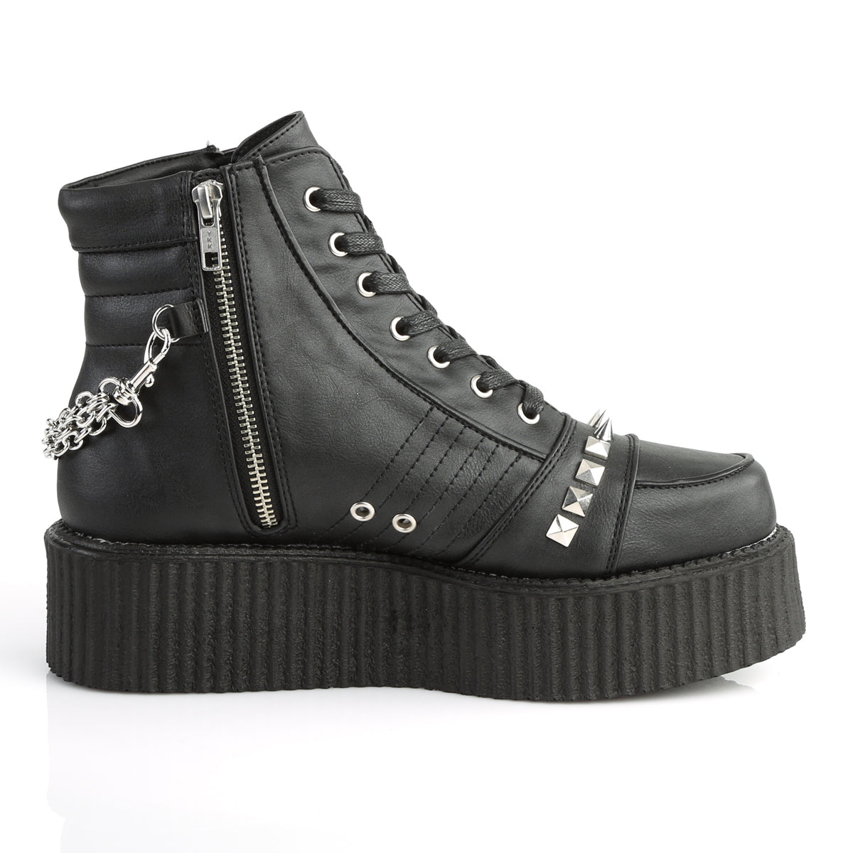 DemoniaCult Scarpa bassa maschile V-CREEPER-565 pelle vegana BLK