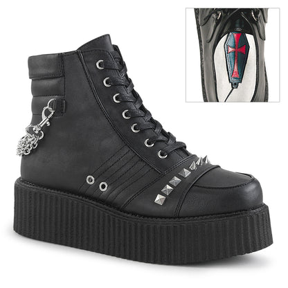 DemoniaCult Scarpa bassa maschile V-CREEPER-565 pelle vegana BLK