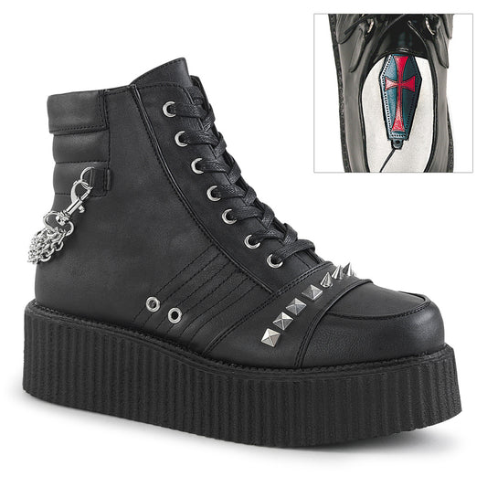 DemoniaCult Scarpa bassa maschile V-CREEPER-565 pelle vegana BLK