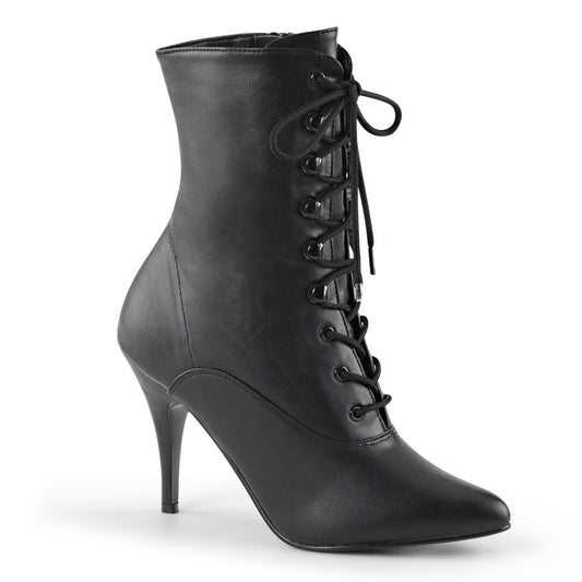 Pleaser Womens Ankle Boots VANITY-1020 Blk Faux Leather