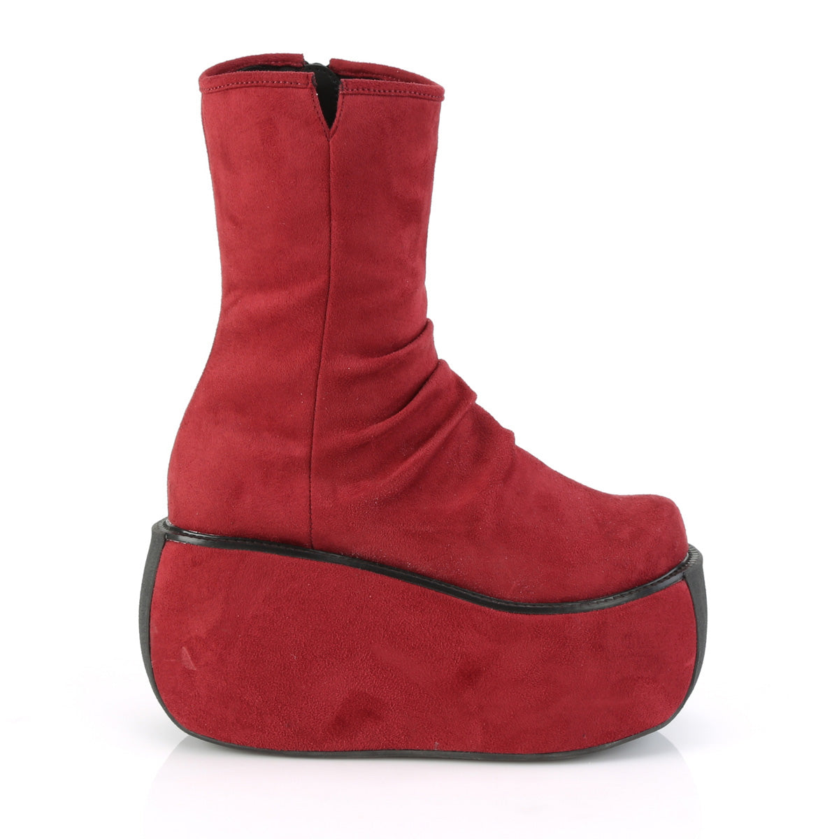 DemoniaCult Stivali alla caviglia femminile VIOLET-100 scamosciata borgogna borgogna