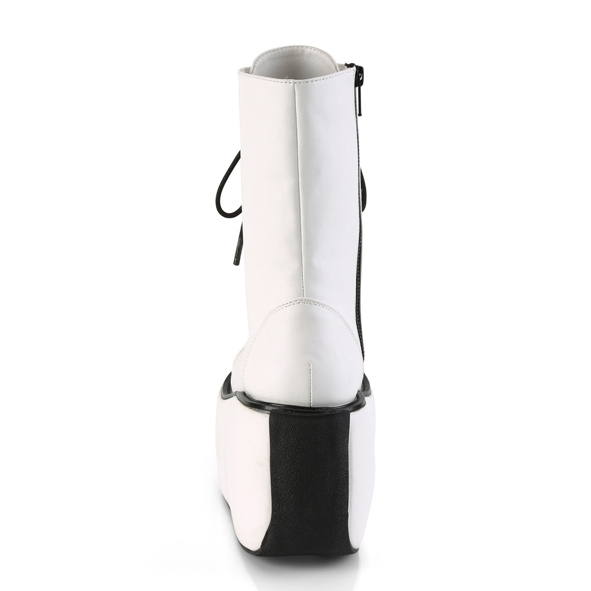 DemoniaCult Stivali alla caviglia femminile VIOLET-120 pelle vegana WHT