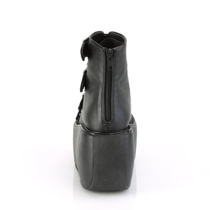 DemoniaCult Womens Ankle Boots VIOLET-150 Blk Vegan Leather-Hologram