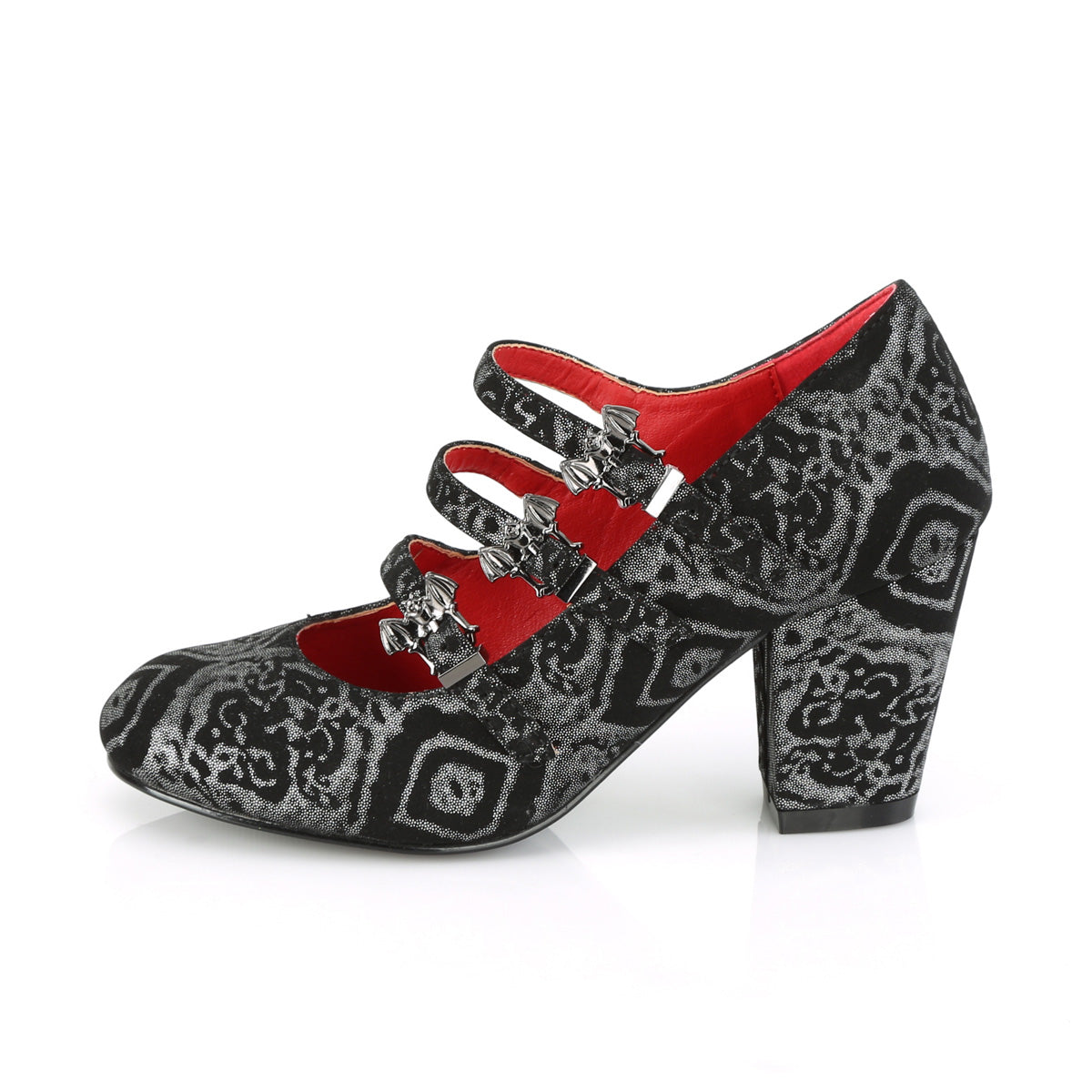 DemoniaCult Pompe da donna VIVIKA-38 cuoio nubuck con finto blk-silver