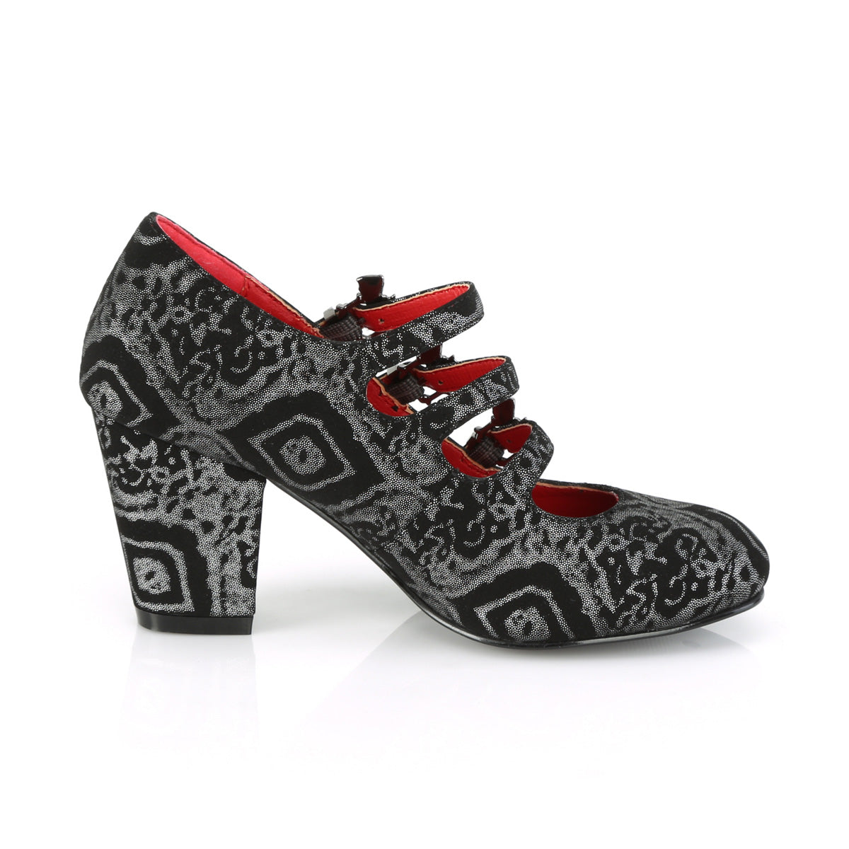 DemoniaCult Pompe da donna VIVIKA-38 cuoio nubuck con finto blk-silver