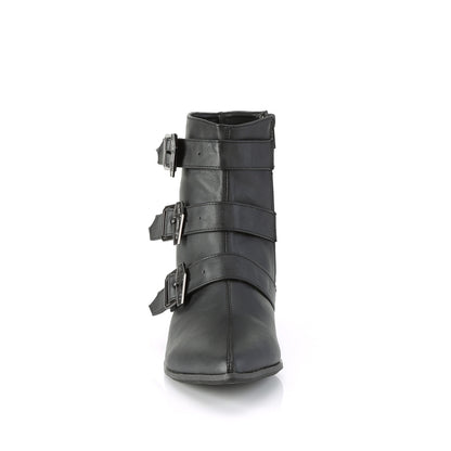 DemoniaCult Stivali da uomo WARLOCK-50-c BLK VEGAN PELLE