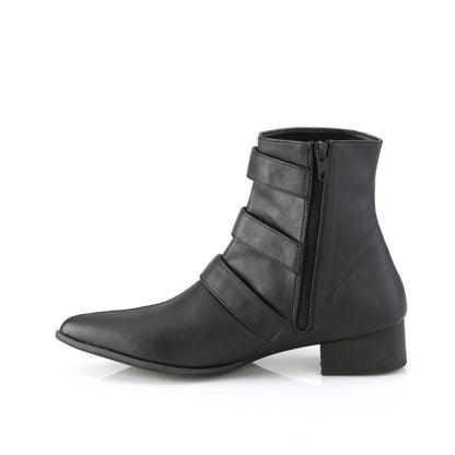 DemoniaCult Stivali da uomo WARLOCK-50-c BLK VEGAN PELLE