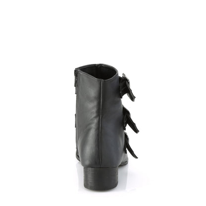 DemoniaCult Stivali da uomo WARLOCK-50-c BLK VEGAN PELLE