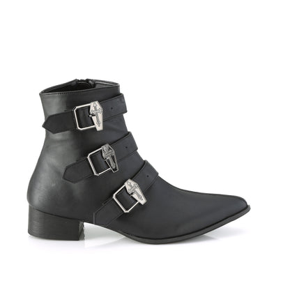 DemoniaCult Stivali da uomo WARLOCK-50-c BLK VEGAN PELLE