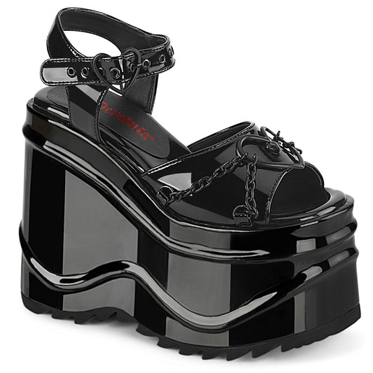 DemoniaCult Sandali femminili WAVE-09 blk pat
