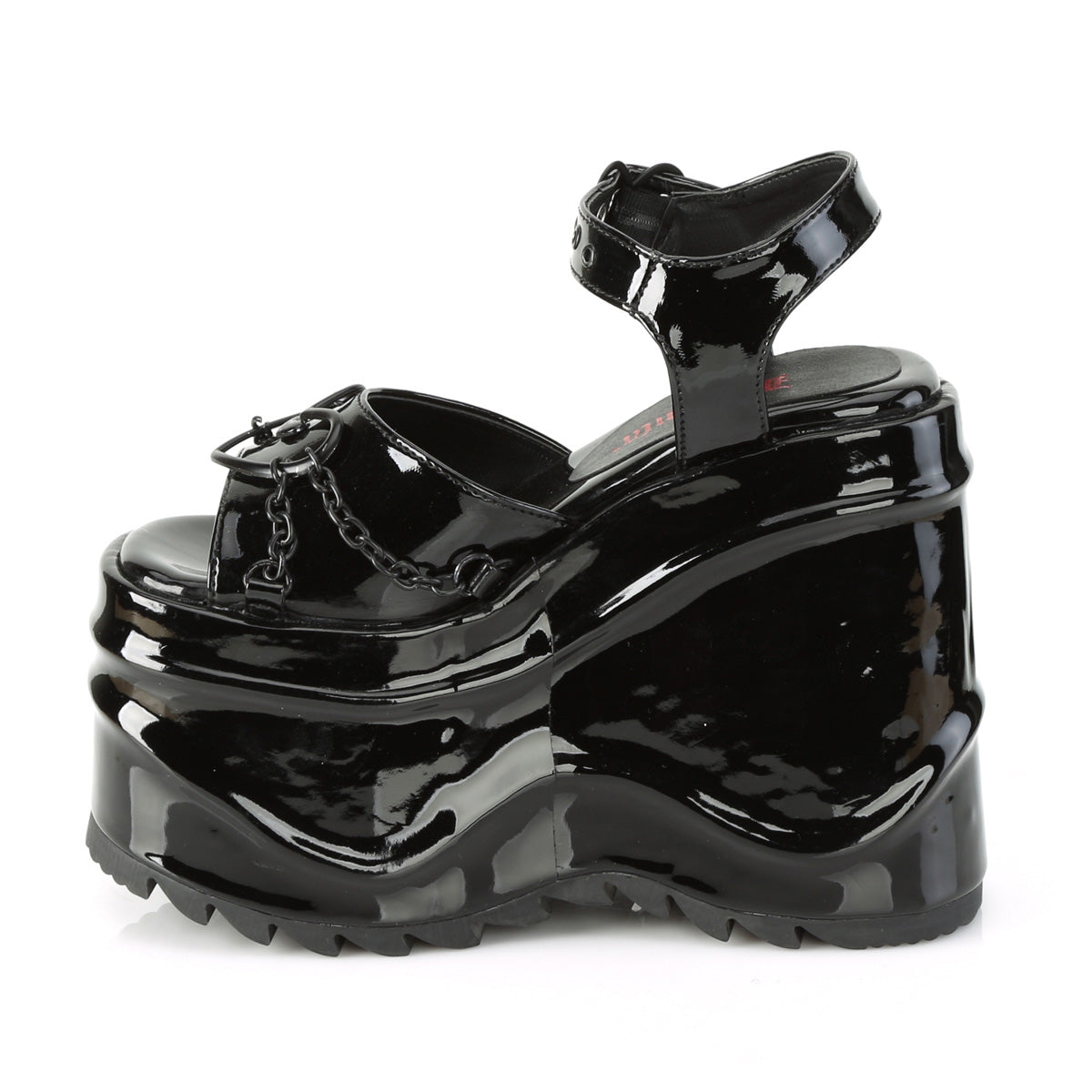 DemoniaCult Sandali femminili WAVE-09 blk pat