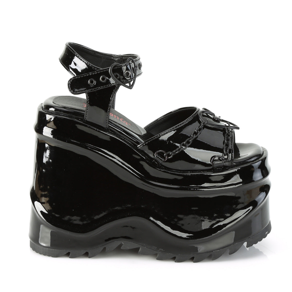 DemoniaCult Sandali femminili WAVE-09 blk pat