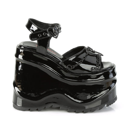 DemoniaCult Sandali femminili WAVE-09 blk pat