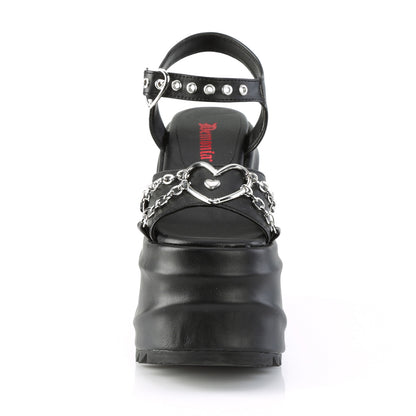 DemoniaCult Sandali femminili WAVE-09 pelle vegana BLK