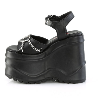 DemoniaCult Sandali femminili WAVE-09 pelle vegana BLK