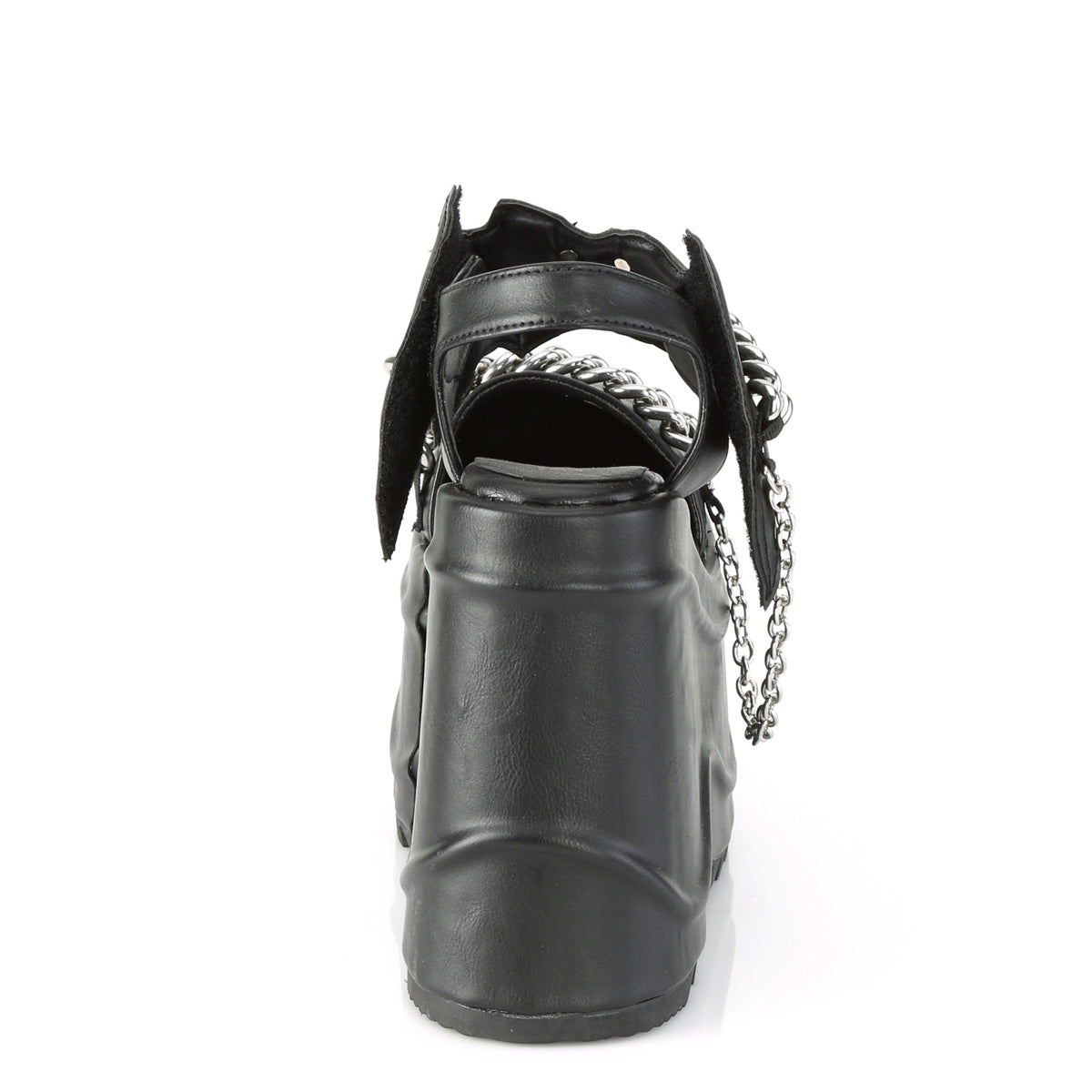 DemoniaCult Womens Sandals WAVE-20 Blk Vegan Leather