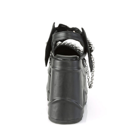 DemoniaCult Womens Sandals WAVE-20 Blk Vegan Leather