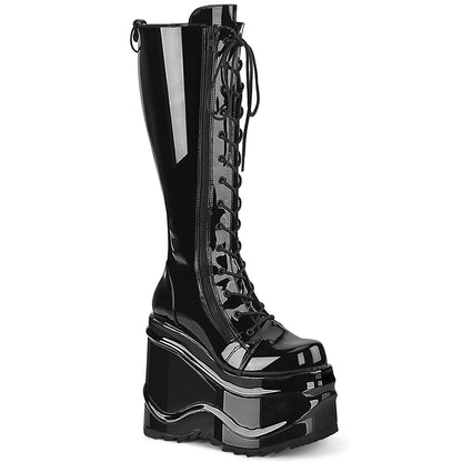 DemoniaCult Womens Boots WAVE-200 Blk Patent