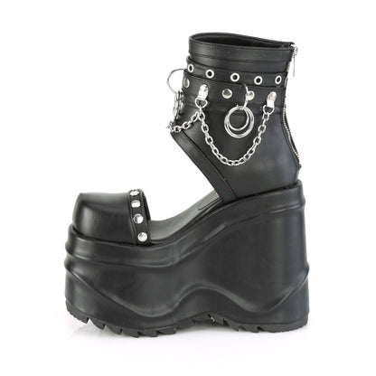 DemoniaCult Sandali femminili WAVE-22 pelle vegana BLK