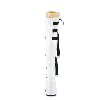 DemoniaCult  Stivali WAVE-315 WHT Stretch Brevet