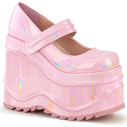 DemoniaCult Women's Heels & Platform Shoes WAVE-32 B. Pink Hologram