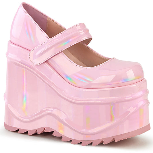 DemoniaCult Women's Heels & Platform Shoes WAVE-32 B. Pink Hologram
