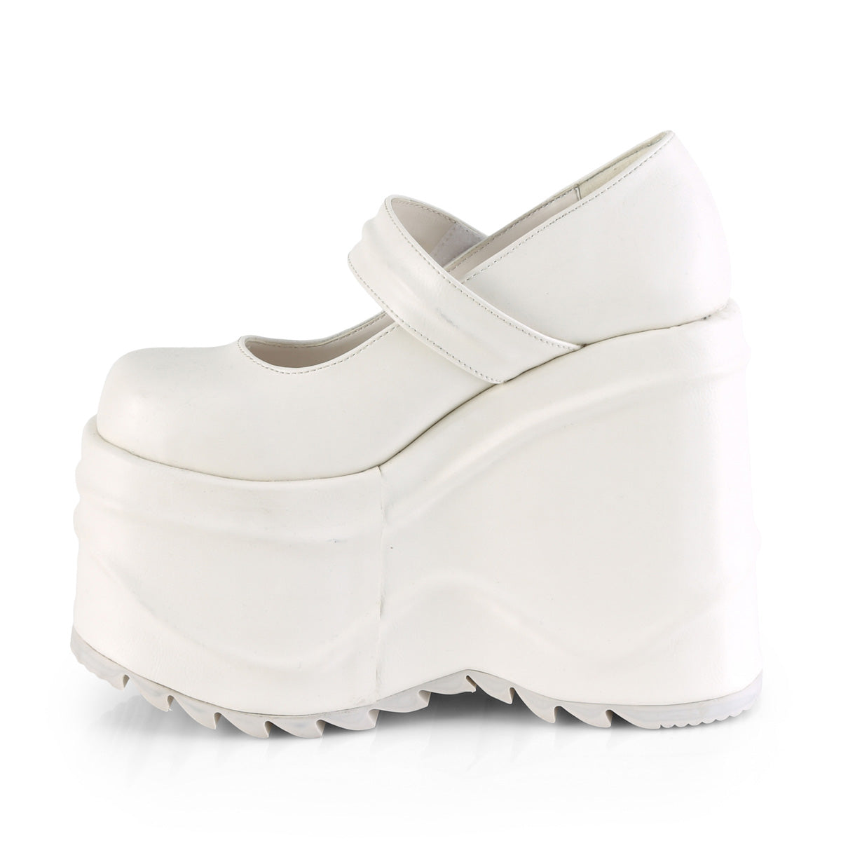 DemoniaCult Women's Heels & Platform Shoes WAVE-32 Wht Vegan Leather