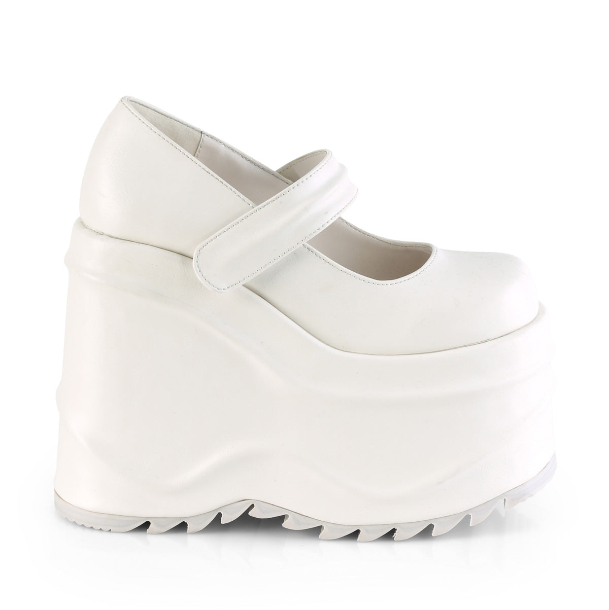 DemoniaCult Women's Heels & Platform Shoes WAVE-32 Wht Vegan Leather