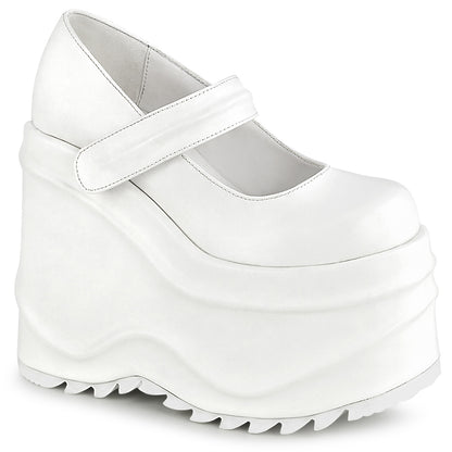 DemoniaCult Women's Heels & Platform Shoes WAVE-32 Wht Vegan Leather