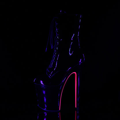 Pleaser Stivaletti da donna XTREME-1020tt Blk Pat / Blk-Neon H. rosa