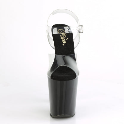 Pleaser Sandali da donna XTREME-808CHS CLR / BLK-SLV Holo.