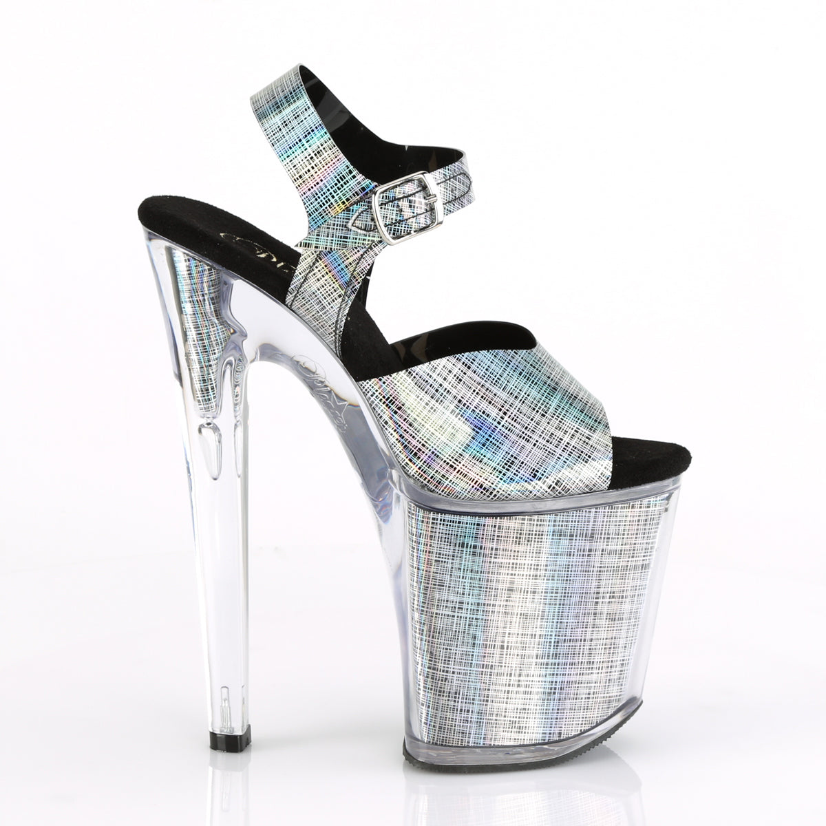Pleaser Womens Sandals XTREME-808N-CRHM Blk Hologram TPU/Blk Hologram