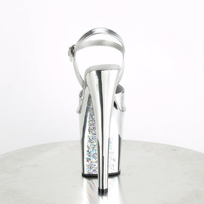 Pleaser Sandali da donna XTREME-809TG SLV Metallico PU / SLV Chrome-glitter